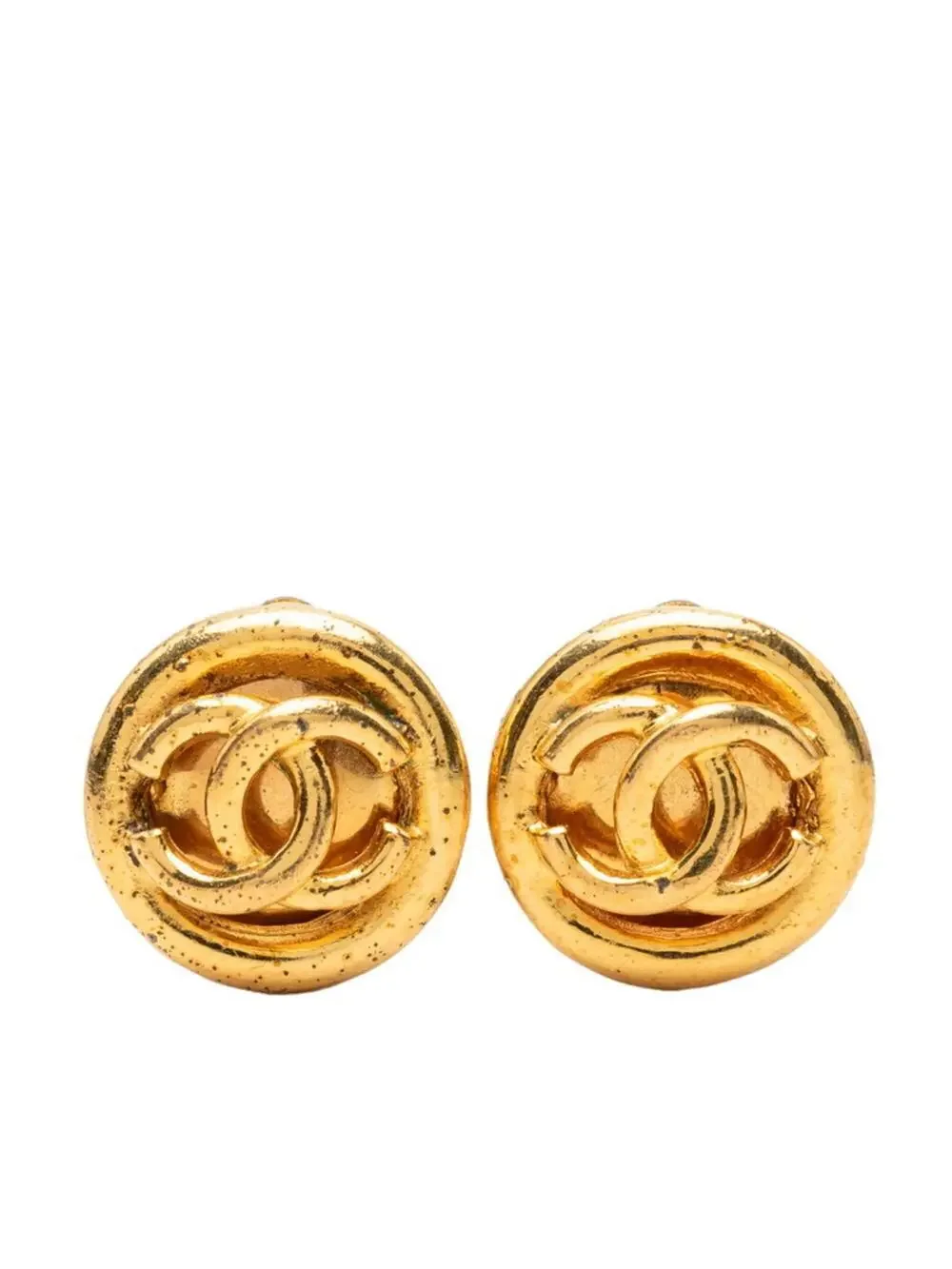 Chanel Cc Logo Round Clip-On Earrings #327541C67B